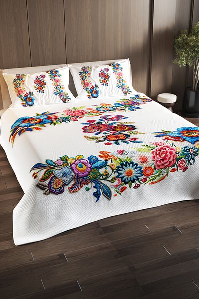 MonoHome 100% Cotton Double Bedspread Set Special Woven Nakkaş 3