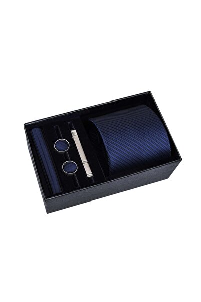 The Casius. Men's set, includes tie, pocket square, cufflinks, tie clip in classic design,