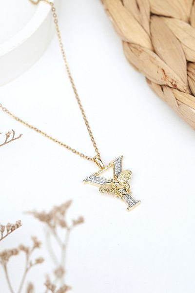 Jack Ferrero Luxury Steel/Not Darkening /Women's Letter Necklace