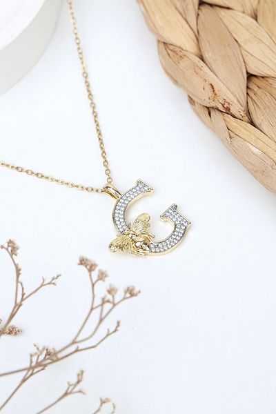 Jack Ferrero Luxury Steel/Not Darkening /Women's Letter Necklace