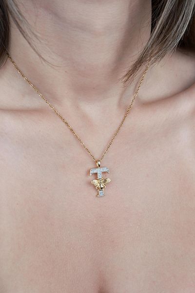 Jack Ferrero Luxury Steel/Not Darkening /Women's Letter Necklace