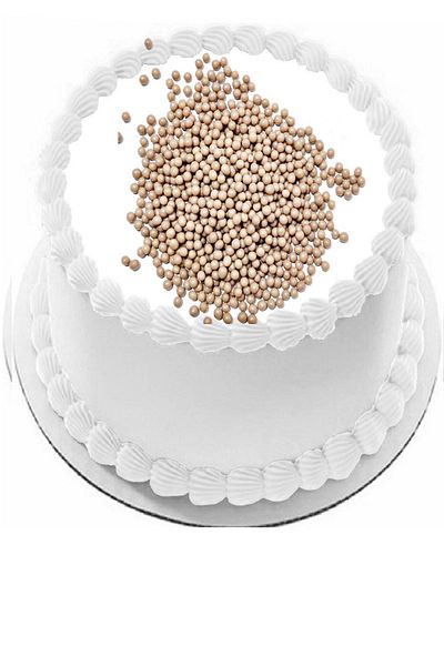 ovalette Edible Cake Decoration Rice Puff Milk Coffee Color 40 Gr 1 Pack Future