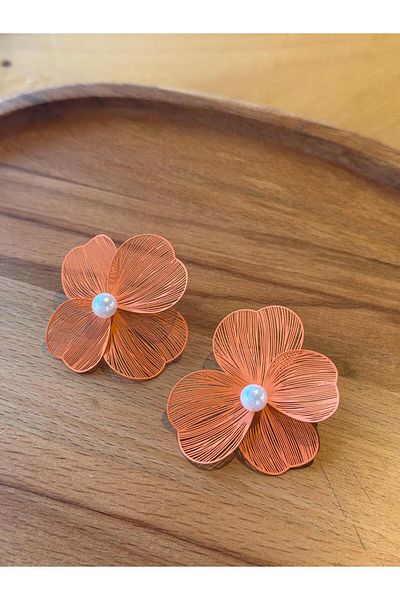 youngsem Pearl Beaded Flower Earrings