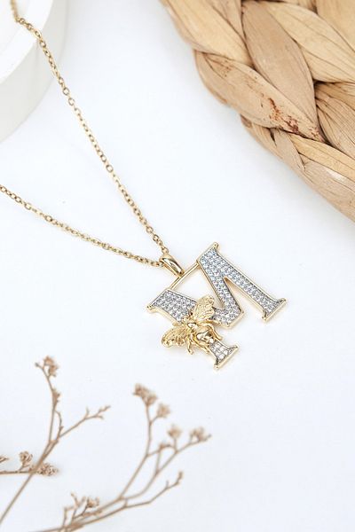Jack Ferrero Luxury Steel/Not Darkening /Women's Letter Necklace