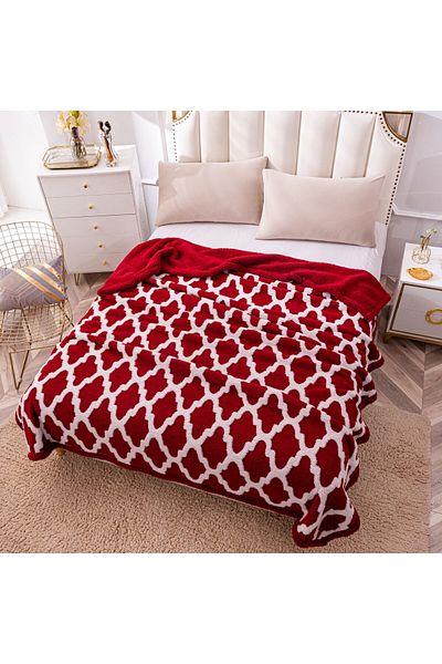 FIONNA.RO Cocolino Blanket With Fur - Red