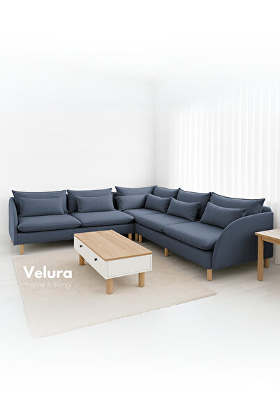 Velura Home & Living Fox Köşe Takımı - Mavi