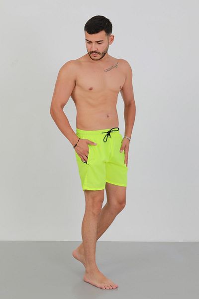 Akbeniz Ανδρικό σορτς με φερμουάρ και τσέπη Neon Green