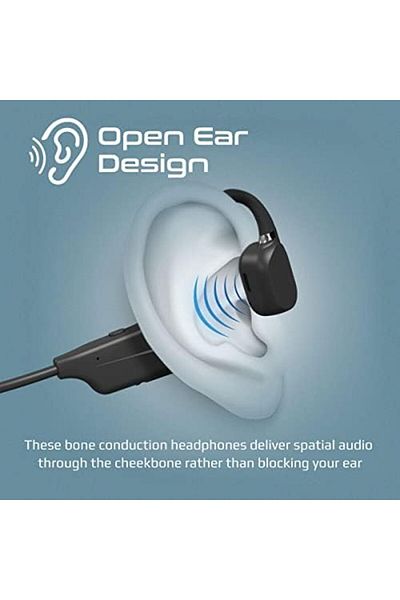 Promate Promate Bluetooth Headphones, Premium Bone Conduction Lightweight Earphones with Audio Controls, 8H