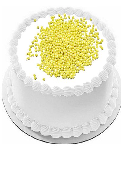 ovalette Edible Cake Decoration Rice Puff Yellow Color 40 Gr Future