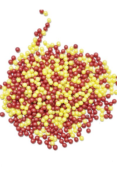 ovalette Edible Cake Decoration Rice Puff Yellow Red Color 40 g Future