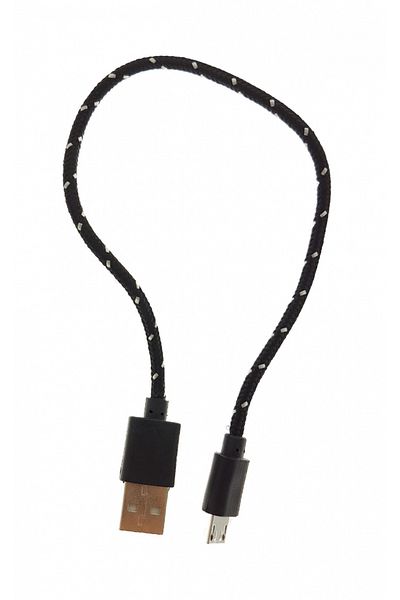 Omega Cablu Omega USB la microUSB , textil , 30cm , negru [43578]