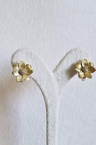 ayışığı Xuping Çiçek Beyaz Taşlı Küpe