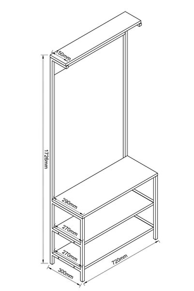 Remaks VEGA Portmanto Askılık Vestiyer Konfeksiyon Askısı Ayakkabılık Dolabı-BEYAZ