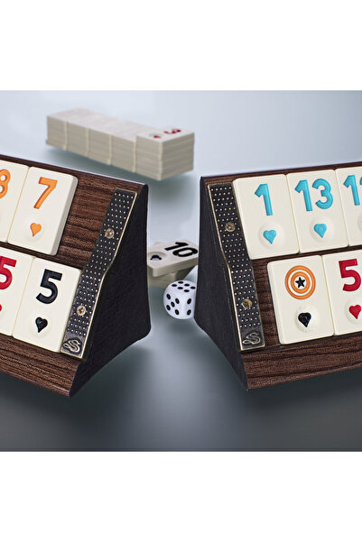 Alpsan Lotus Star Elit Suni Deri Okey Takımı Rummy Set
