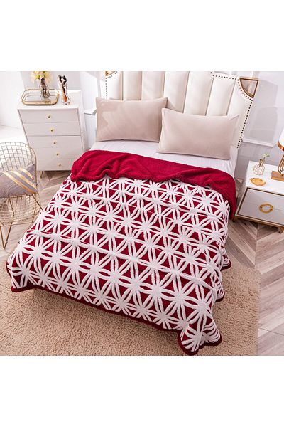 FIONNA.RO Cocolino Blanket With Fur - Red