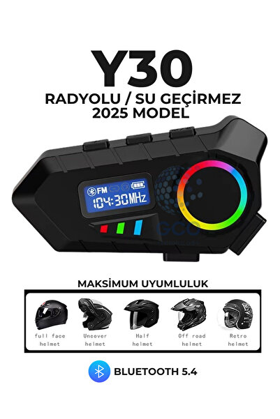 TİKWATCH Y30 5.4 Motosiklet Kask Kulaklık Interkom 2025 Model Radyolu Motorcu...