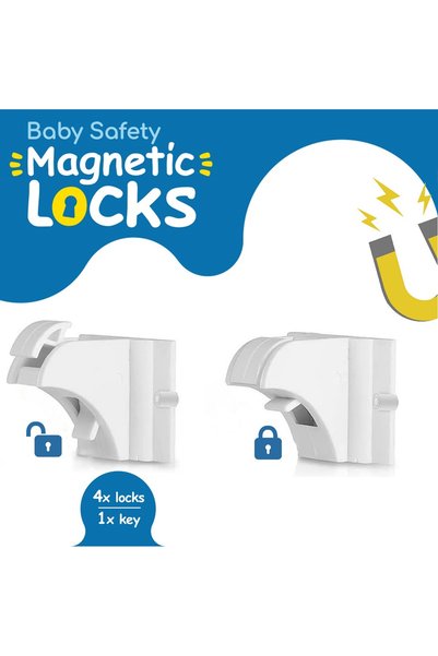 SIPO Set 4 Incuietori Magnetice pentru Usi si Sertare