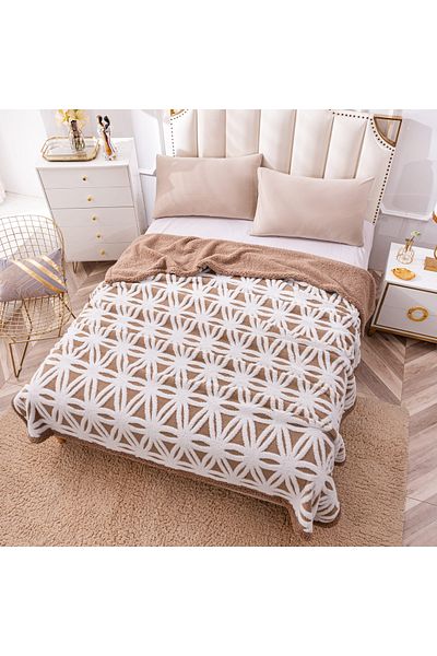 FIONNA.RO Cocolino Blanket With Fur - Bone