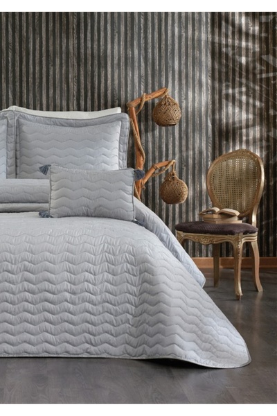 Sivalde Perla Gray Double Bedspread Set 4 Pieces