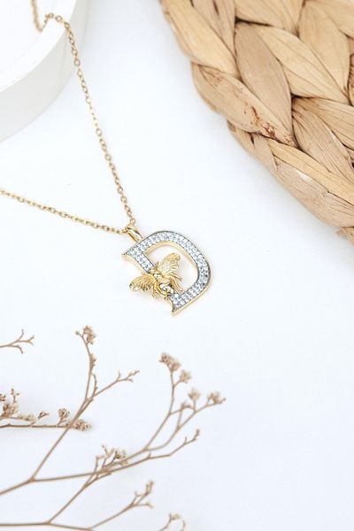 Jack Ferrero Luxury Steel/Not Darkening /Women's Letter Necklace