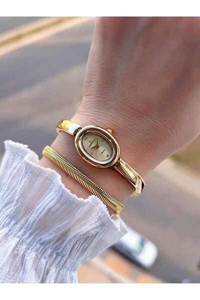 Essence Steel Case and Cord 2 Years Warranty 3 Atm Water Resistant Women Wristwatch+Bracelet Esm170