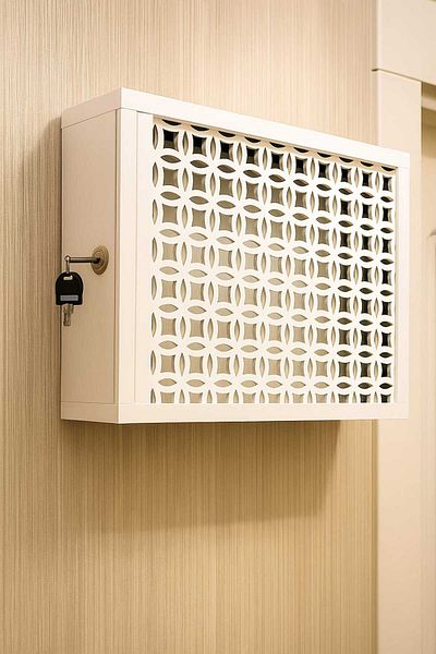 yılmaz mobilya dekorasyon Decorative Box Lockable Wall Hanging Insurance and Modem-Wifi Storage Box 30X40Cmdernlik 11 cm