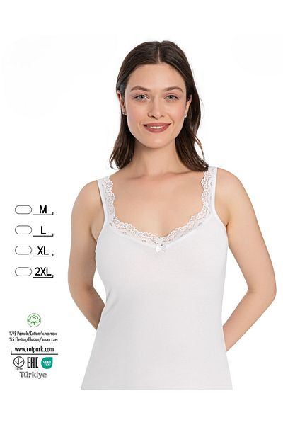 Cotpark Women's Cotton Lycra Lace Detailed Thin Strap Stylish Athlete 3099