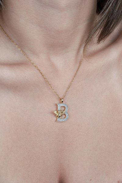 Jack Ferrero Luxury Steel/Not Darkening /Women's Letter Necklace