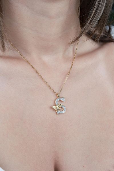 Jack Ferrero Luxury Steel/Not Darkening /Women's Letter Necklace