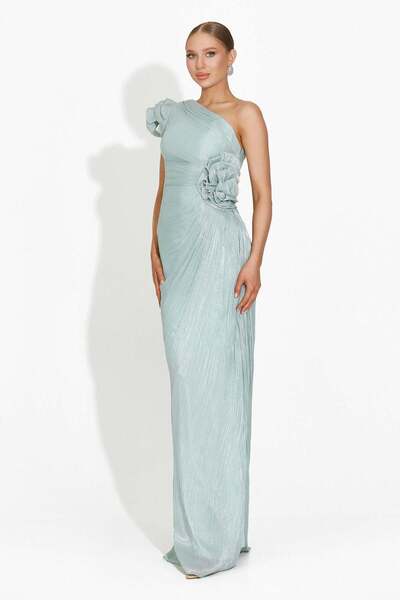 BOGAS Rochie dama lunga turcoaz Estefana