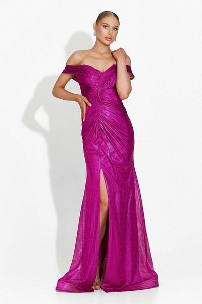 BOGAS Women's Long Fuchsia Dress Stephane