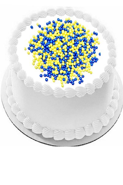 ovalette Edible Cake Decoration Rice Puffs Yellow Blue Color 40 Gr 1 Pack Future