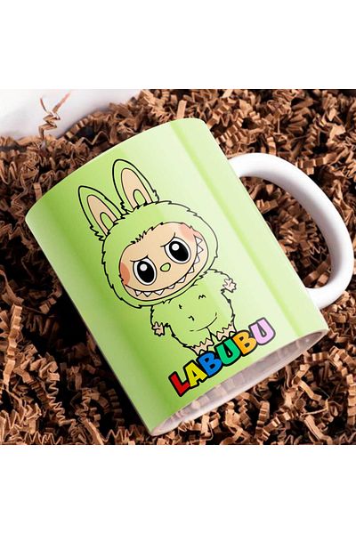 ADORAGE Labubu Cheeky Smile Mug – 330 ml | Cute Cartoon Labubu in Fuzzy Costume with Playful Design
