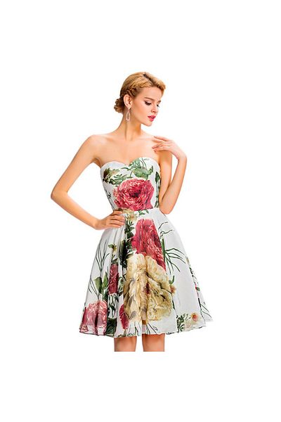 OEM Erica white dress with floral print