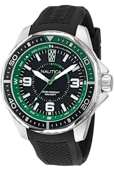 Nautica Men's NAPKMF305 KOH May Bay Black Silicone Strap Watch