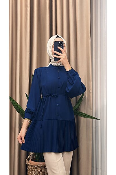 MERVE TESETTÜR Front Button Pleated Tunic