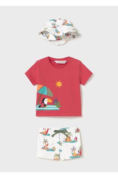 MAYORAL Newborn Boy 3-Piece Sun Protection Swimsuit Set