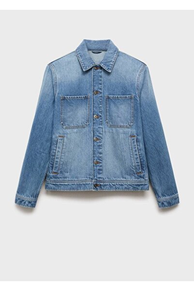 MANGO Man Kürk yakalı denim mont