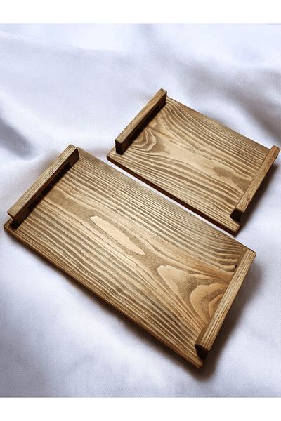 websunday Natural Wooden Presentation Tray, Henna, Promise Gift Tray 35X19 25X19 cm