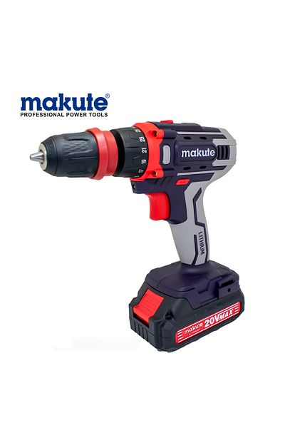 MAKUTE Drill with two 20V batteries and charger, speed 1450 rpm, head size 10mm, ISO9001 quality certification