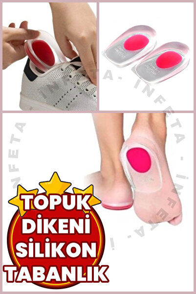 İnfeta Ortapedik Topuk Dikeni Tabanlık-Silikon Topukluk Gizli Jel Yastık