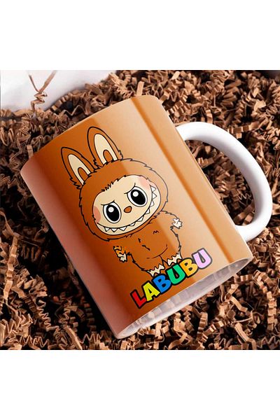 ADORAGE Labubu Cheeky Smile Mug – 330 ml | Cute Cartoon Labubu in Fuzzy Costume with Playful Design
