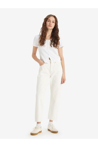 Levi's 501 Crop Women White Pants A7739-0009