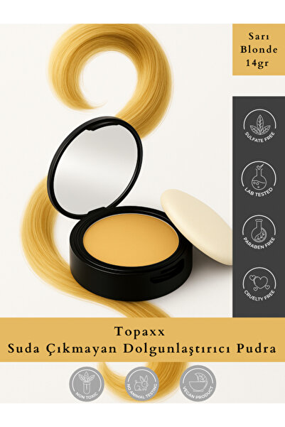 Topaxx Suda Çıkmayan Saç Sakal Dolgunlaştırıcı Pudra Dip Boya 14 gr Sarı