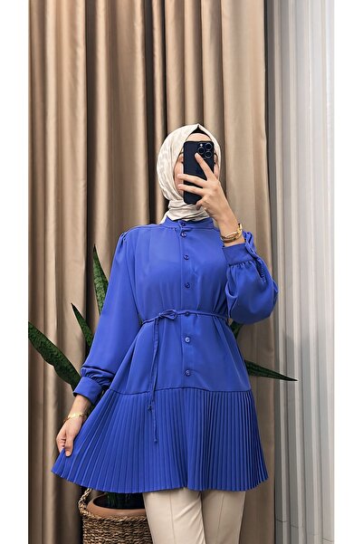 MERVE TESETTÜR Πλισέ τουνίκ με κουμπιά μπροστά