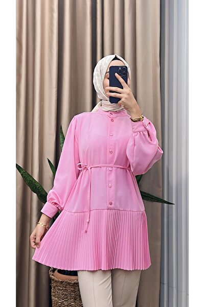 MERVE TESETTÜR Πλισέ τουνίκ με κουμπιά μπροστά