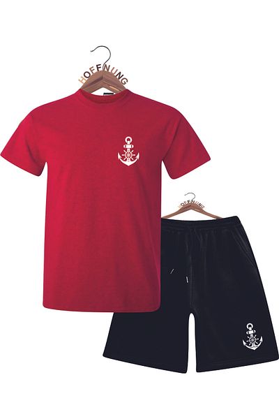 HOFFNUNG Unisex Men/Women Crew Neck Hoffnung Anchor Printed Bottom Top Tracksuit Suit