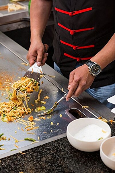 morponi Stainless Steel Spatula Pastry Dessert Pastry Spatula with Wooden Handle