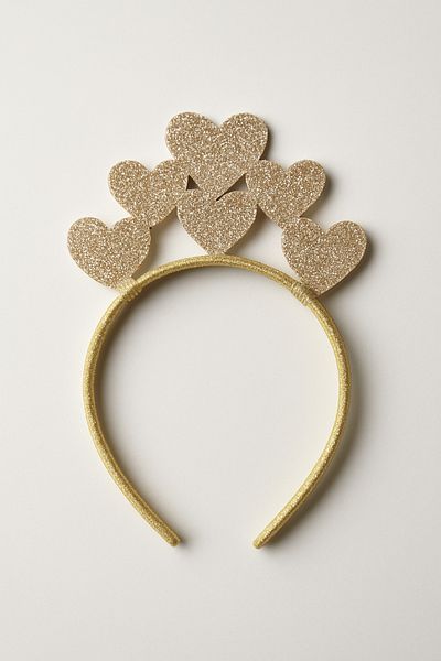 Magu Girl's Glitter Heart Princess Crown – Party and Birthday Accessory