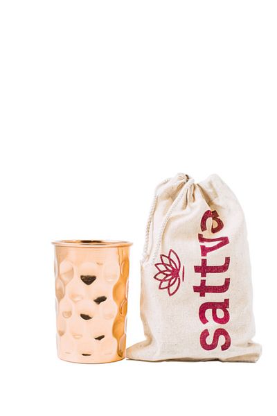 Sattva Ayurveda Copper cup with Diamond lid, 350ml - Sattva Ayurveda